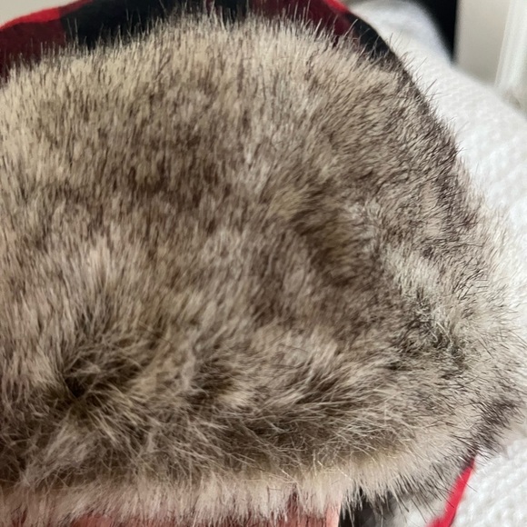 Banana Republic Crown car Plaid Trapper Hat unisex Men Women red sunset - Picture 7 of 10